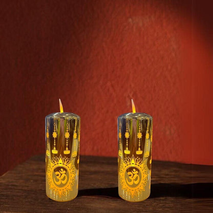Realistic Moving Flame LED Light - Flameless Candle for Pooja & Diwali (Safe & Smokeless)
