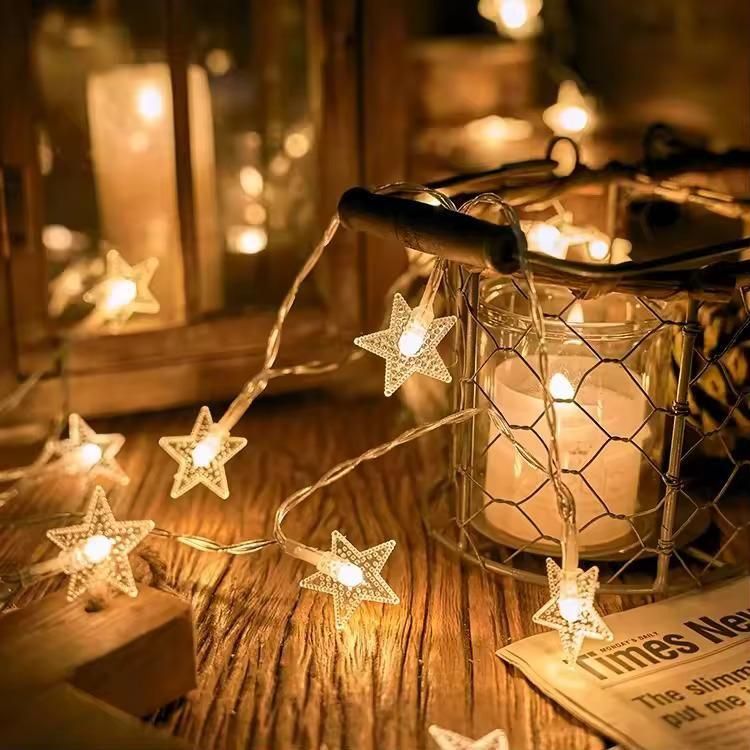 Serial String Star Lights for Decoration - 16 LED Star Waterproof Fairy Lights for Diwali (3M Length)