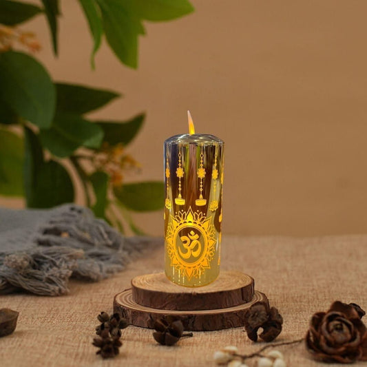 Realistic Moving Flame LED Light - Flameless Candle for Pooja & Diwali (Safe & Smokeless)