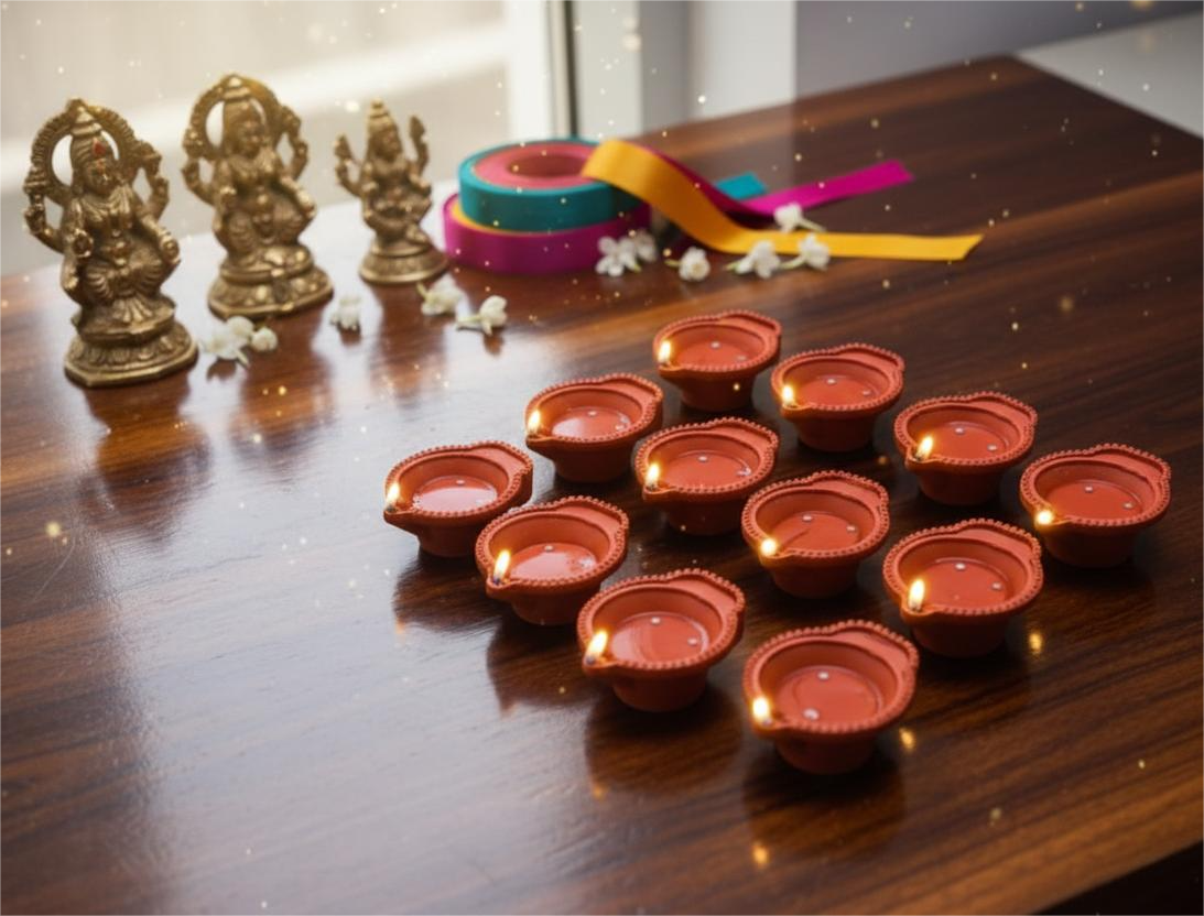 AquaGlow Diyas | Ambient Light Water-Sensing LED Diyas for Navratri